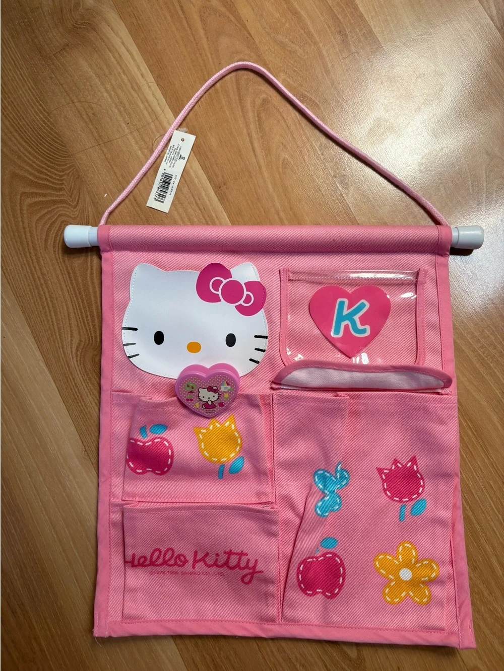 1996 Sanrio Hello Kitty Pink Hanging Organizer and Matching Tissue Cover
